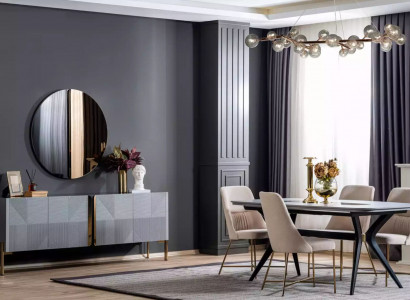 Esszimmer Holz Essgruppe Set Gruppe Tisch 4x Stühle Essgarnitur Design 7tlg